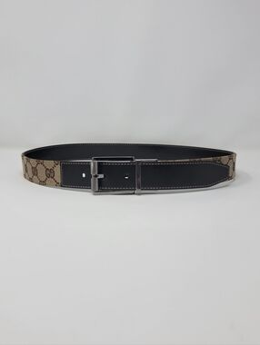 GUCCI GG Supreme Canvas Leather Belt Size 80cm.32inch